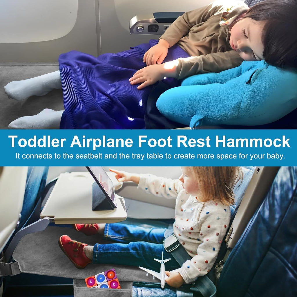 Toddler Airplane Bed & Travel Essentials - Kids Airplane Seat Extender, Portable Plane Bed for Flights Baby Airplane Travel Essentials, Airplane Seat Extender for Kids