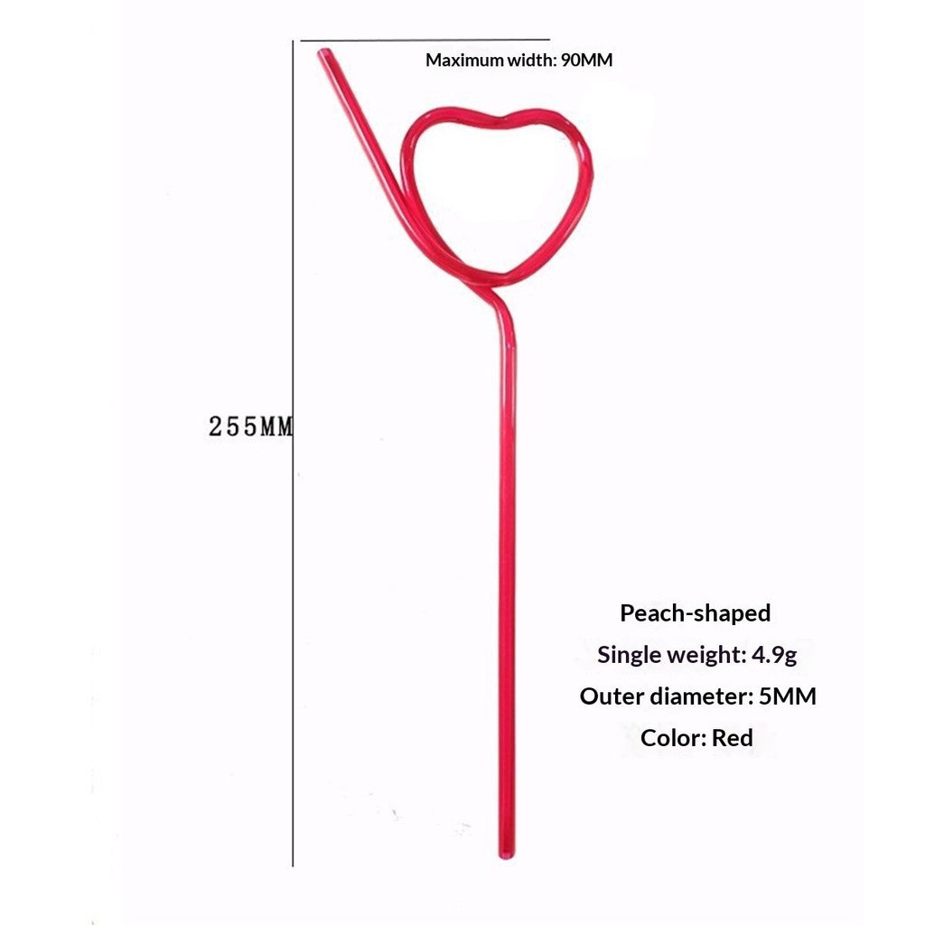 40 Pieces Valentines Plastic Straws Heart Shaped Drinking Straws Decorative Heart Straws for Valentine's Day Wedding Party Supplies, Red and Pink