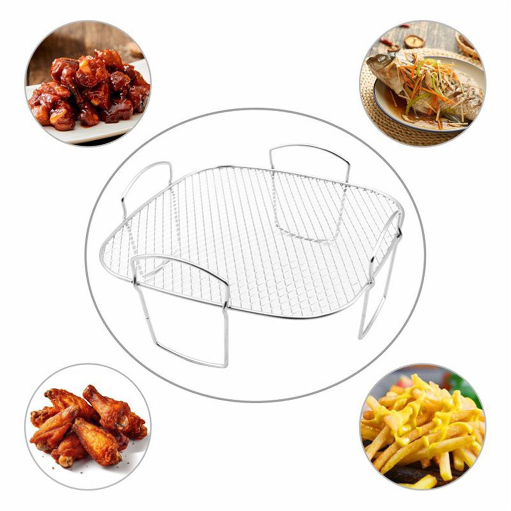 8 Inch Square Air Fryer Rack, Stainless Steel Dehydrator Rack, Square Air Fryer Accessories Stainless Steel Cooking Dehydrator Rack Toast Rack, Air Fryer Accessories,