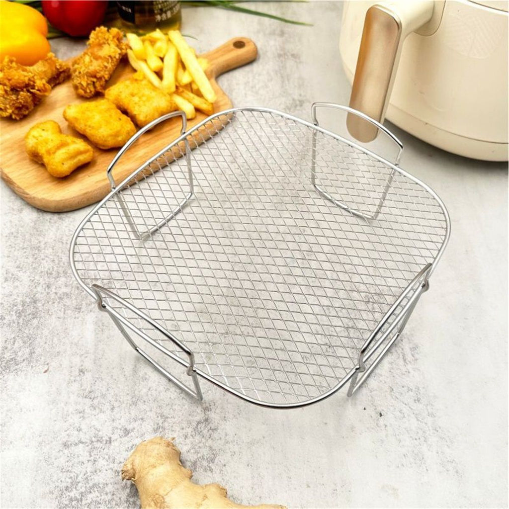 8 Inch Square Air Fryer Rack, Stainless Steel Dehydrator Rack, Square Air Fryer Accessories Stainless Steel Cooking Dehydrator Rack Toast Rack, Air Fryer Accessories,