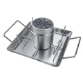 Vertical Beer Can Chicken Roaster Rack - Stainless Steel - Includes Rack, Canister, Drip Pan For Juicy and Flavorful Chicken on Grill and Oven - Dishwasher Safe
