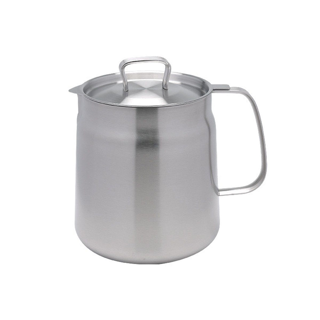 Home Deep Fryer Pot, Japanese Tempura Small Stainless Steel Deep Frying Pot, 304 Stainless Steel with Oil Drip Drainer Rack,  Lid, 2L for Kitchen French Fries, Chicken