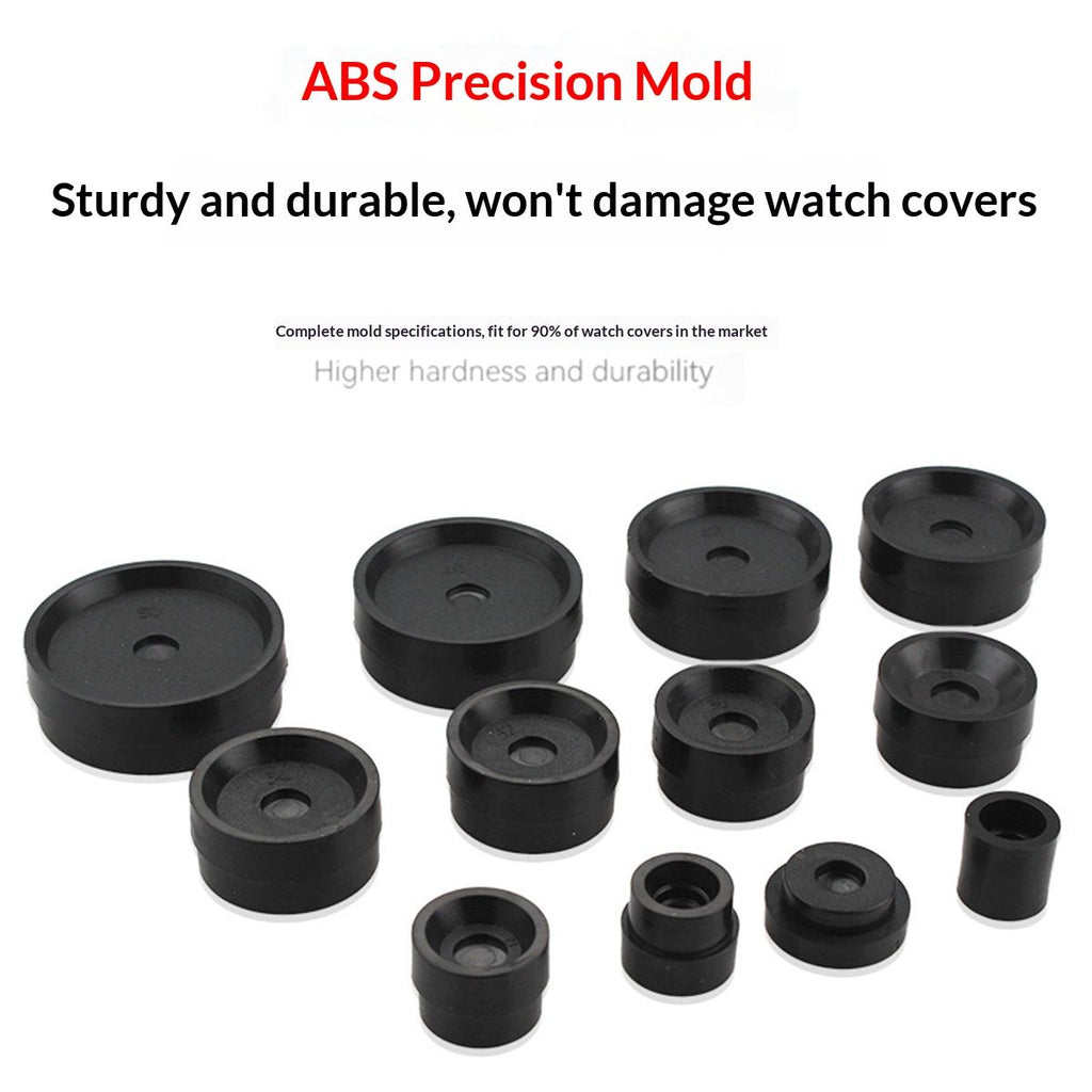 Watch Press Tool Set, Press Set Back Case Closer with 18 Molds, Watch Battery Replacement，Back Case Closer for Closing Caps, with Instructions