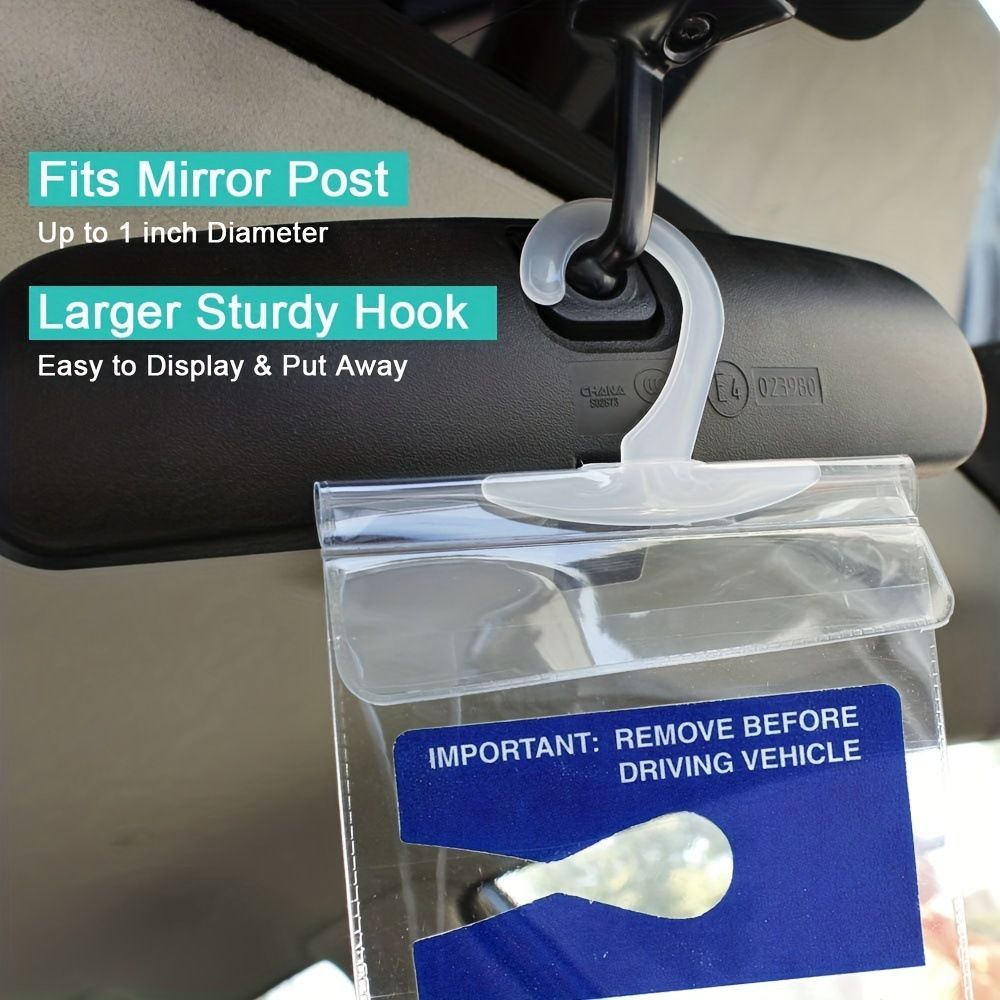 Handicap Parking Placard Holder, Ultra Transparent Disabled Permit Protective Cover with Large Hanger  (Set of 10)（Excluding cards）
