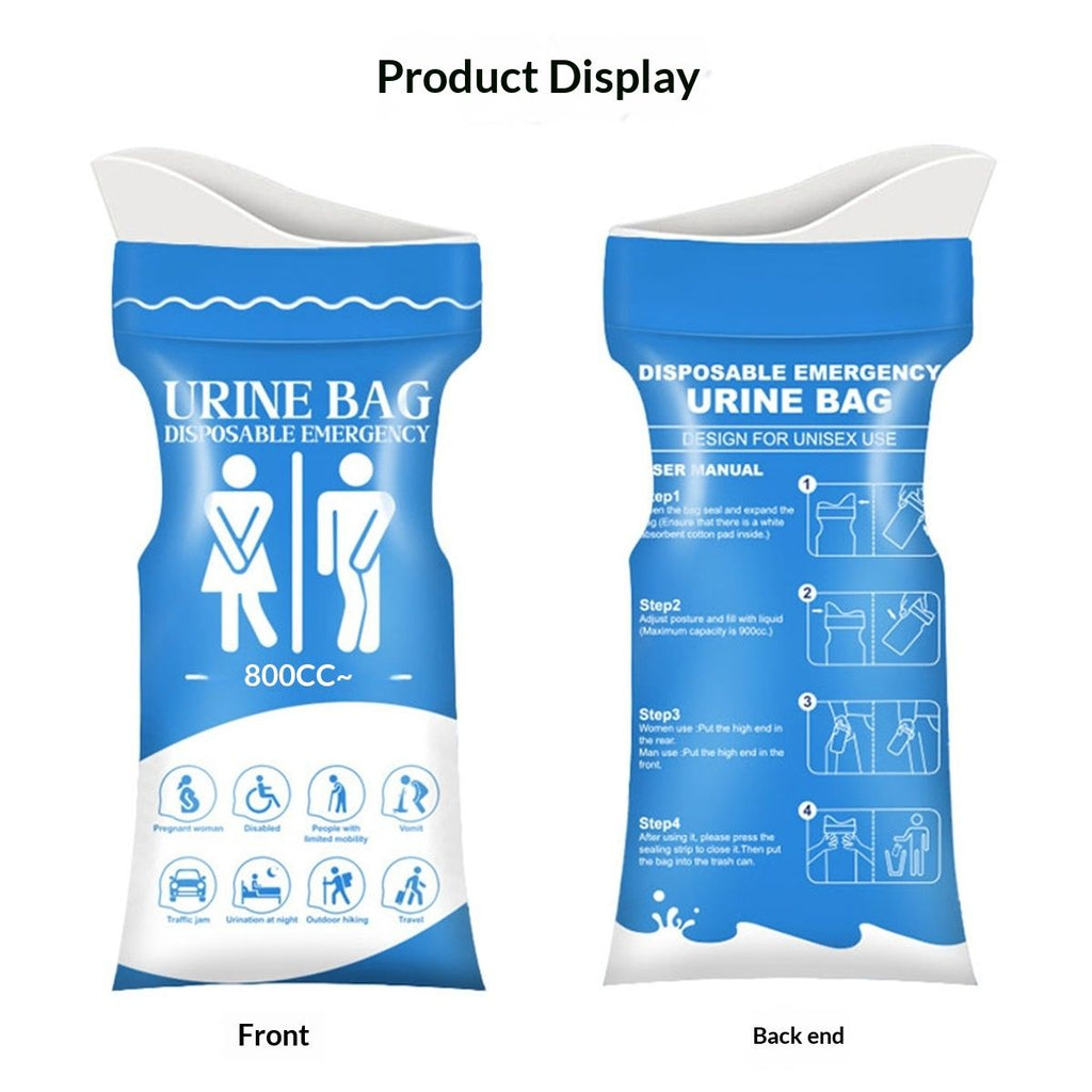 Disposable Urine Bag, 24 PCS Pee Bags for Travel for Women/Men, 800ML Emergency Portable Urinal Bag and Vomit Bags, Unisex Urinal Bag for Camping, Traffic Jams, Pregnant, Patient