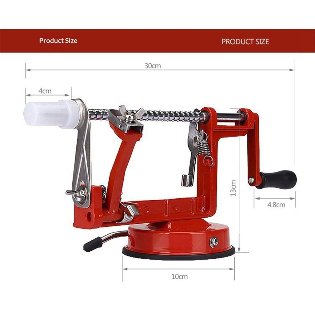 Apple Peeler Slicer Corer with Stainless Steel Blades and Powerful Suction Base for Apples Pears Potatoes(Red)