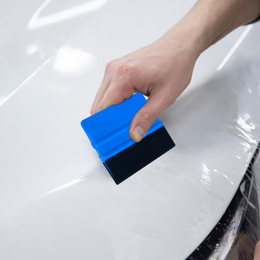 Durable Black Felt Edge Vinyl Squeegee Tool 4-Inch/6 inch, Car Vinyl Film Wrapping Decal Window Tint Work, Professional Scratch Free Squeegee (Pack of 20)
