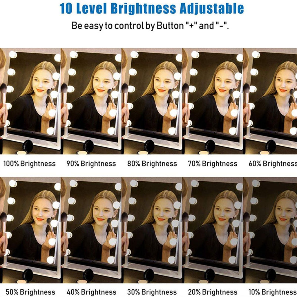 14 Bulb Vanity Lights for Mirror, Plug-in Power Adapter & Touch Dimmer, 3000-7000 K, (Mirror Not Included)