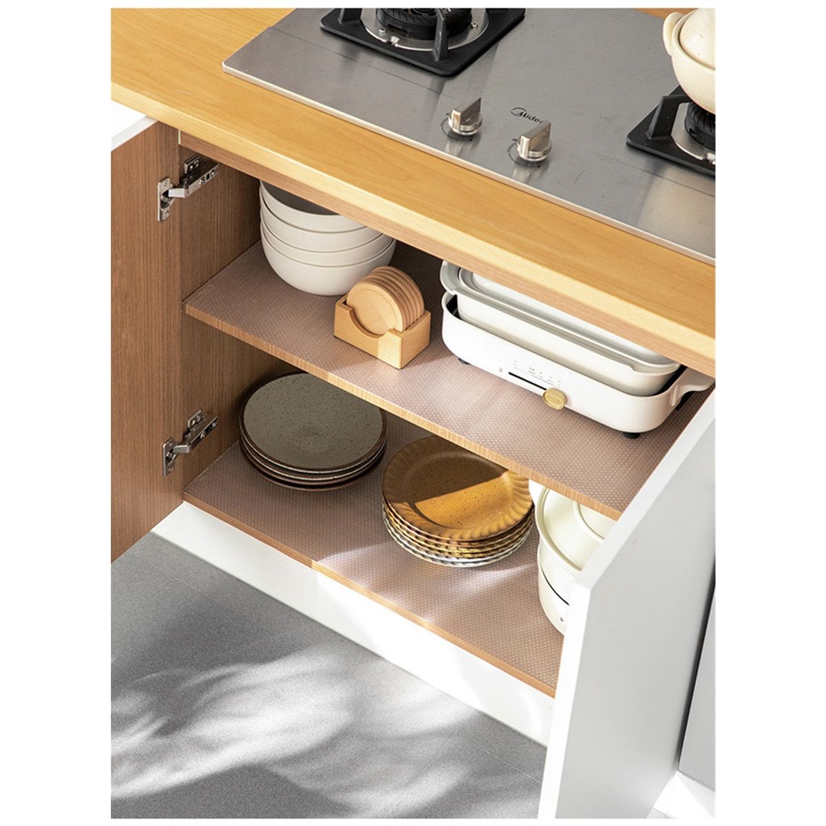 Shelf Liners, 12 in*32.8 ft  Kitchen Drawer Mats, Non-Adhesive EVA Cupboard Protector, Cabinet Lining, Refrigerator Liner (Clear Dot)