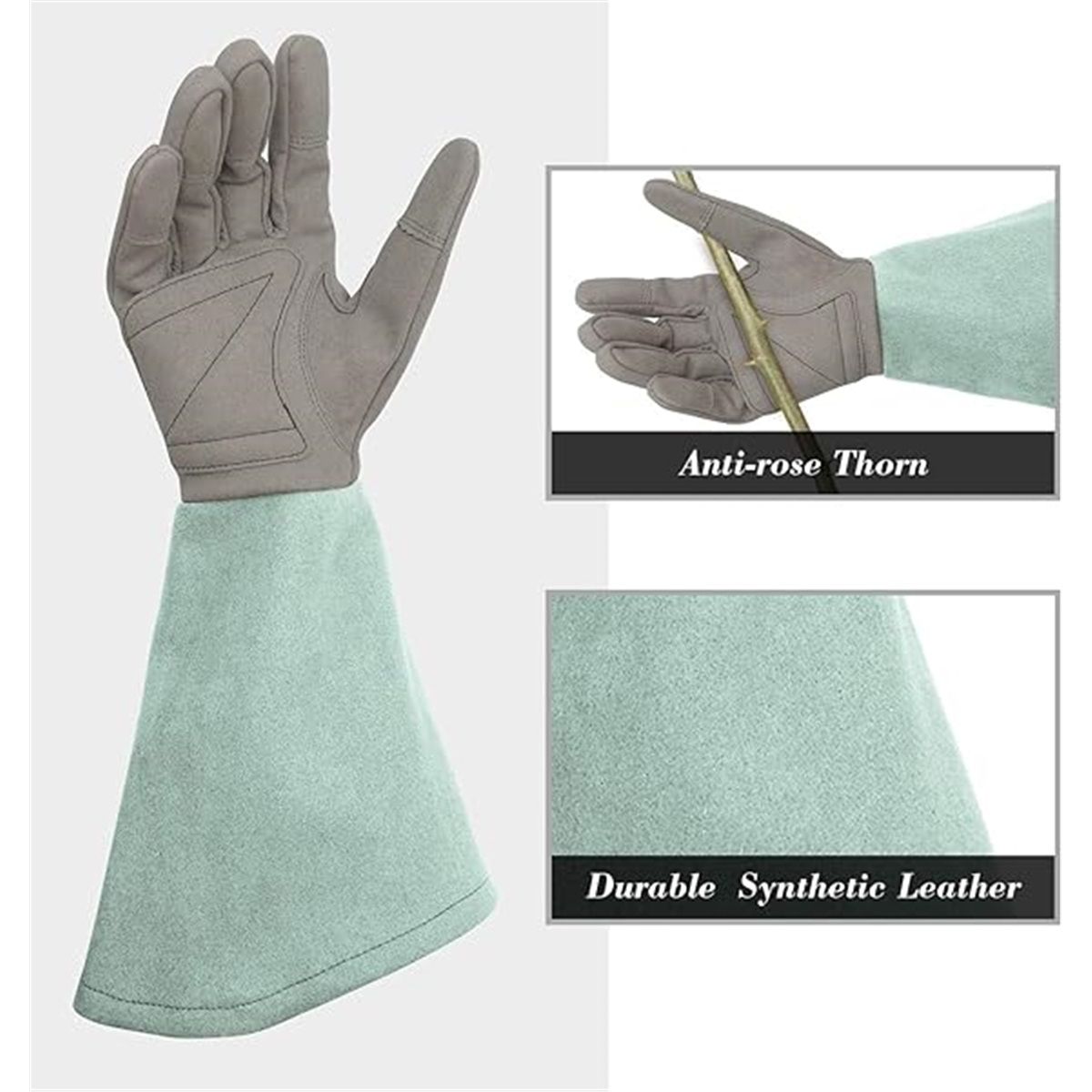 Rose Pruning Gloves Thorn Resistant, Embroidery Gardening Gloves with Extra Long Forearm Protection （S）