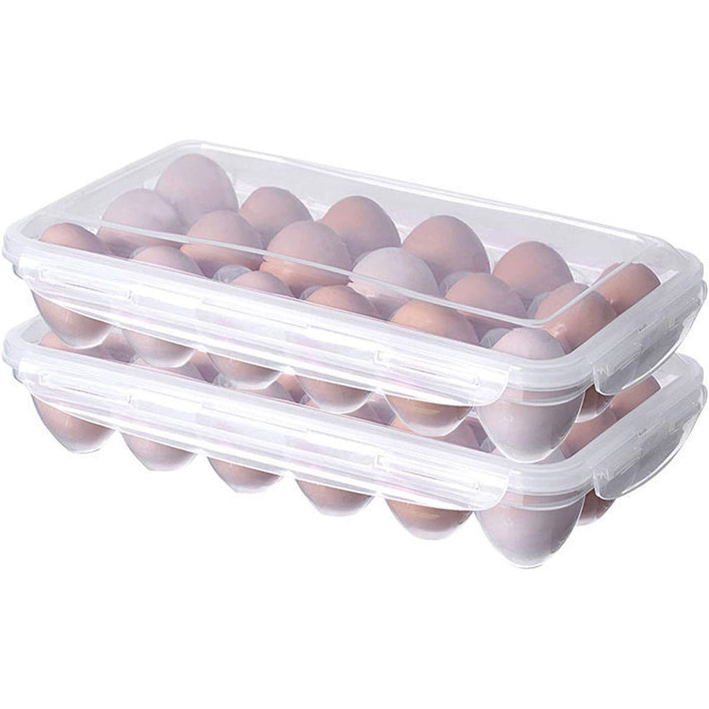 2 Pack Covered Egg Holders For Refrigerator, Plastic Storage Container/ Deviled Egg Tray Carrier with Lid Fits (Can hold 36 eggs)
Only tray