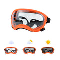 Dog Sunglasses Medium Breed, Dog Goggles UV Protection, Cycling Eye Protection for Large Dogs, Outdoors Breathable Windproof Dustproof Anti-Fog, Adjustable Straps, Cool Orange