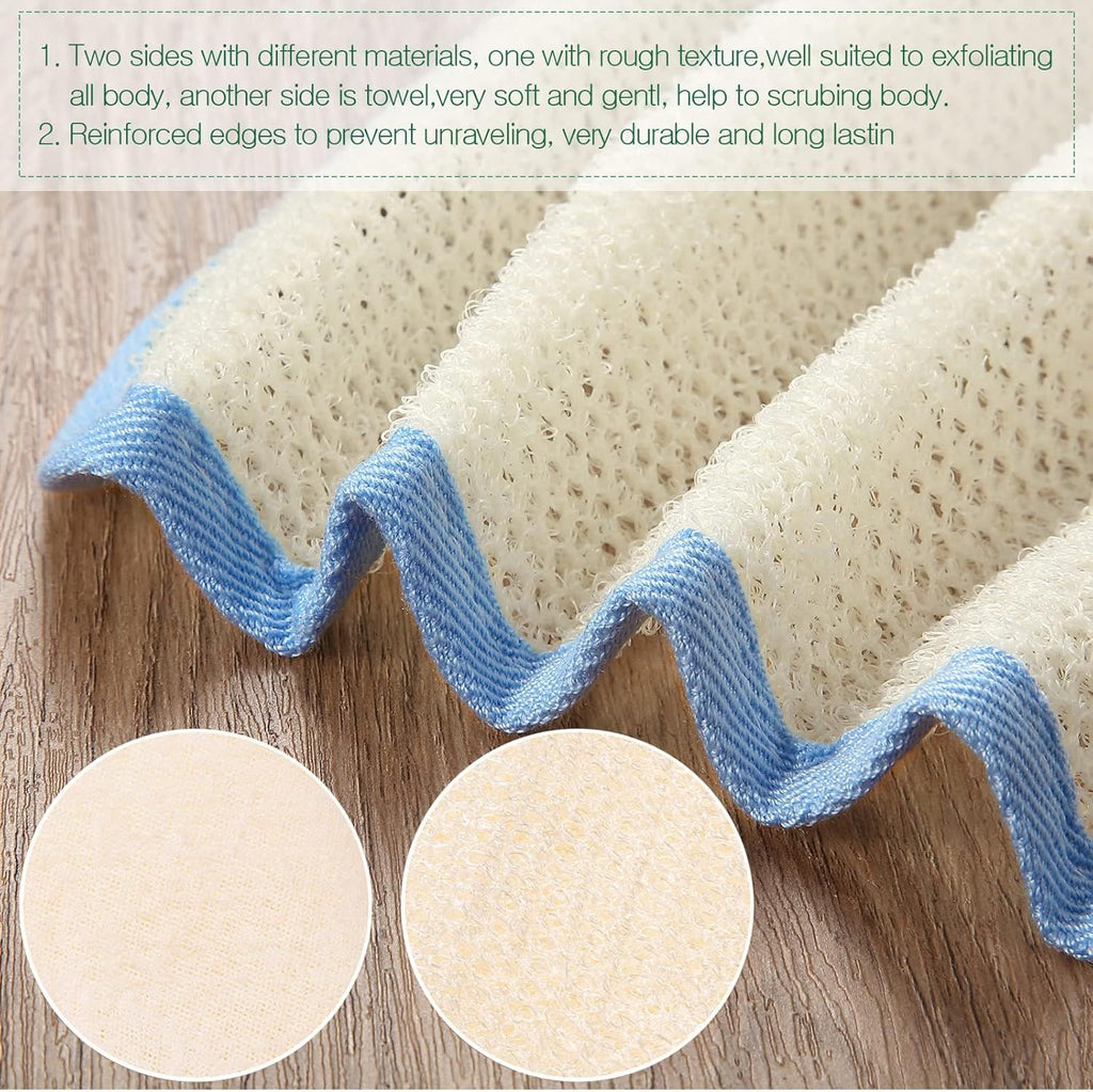 12 Packs Exfoliating Wash Cloths for Body and Face Facial Bath Scrub Soft Weave Loofah Towel Exfoliate Bath Towel Remove Dead Skin Wash Cloth for Women Man (Colorful Edge)