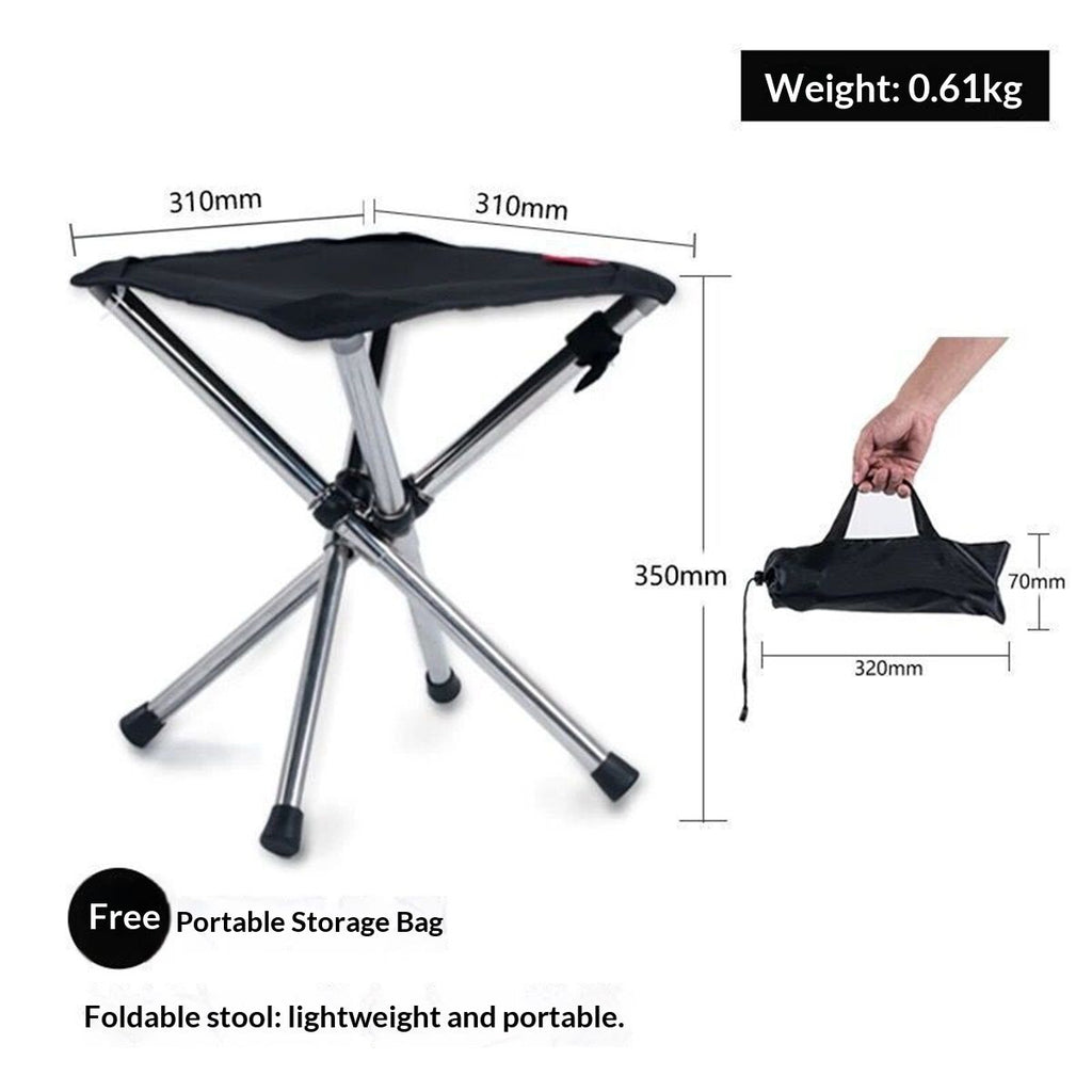 Portable Stool,  Folding Chair, Telescopic Compact Foldable Stool with Carry Bag for Camping, Hiking, Outdoor Concert