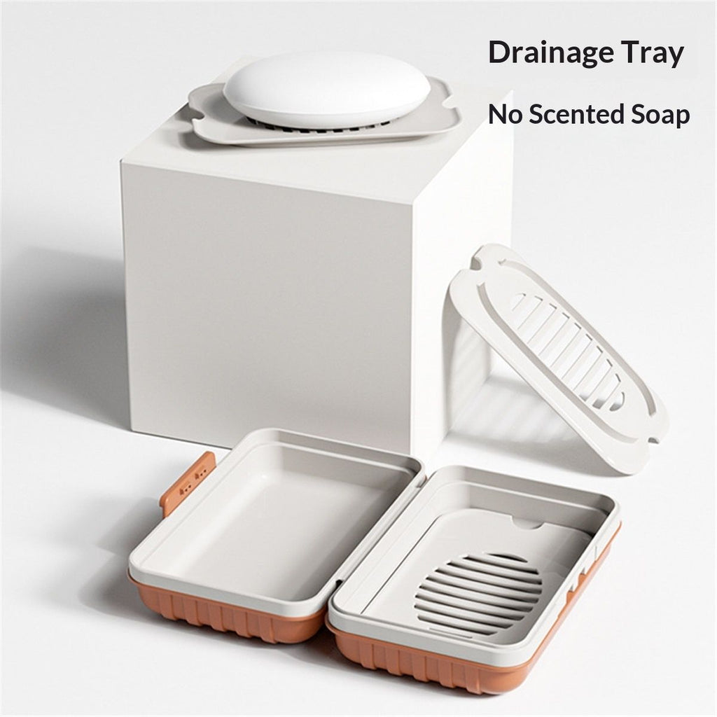 Soap Holder Dish 3 Pack for Shower, Travel Soap Case with Lid for Gym, Camping Essentials, Hiking, Travel Size Toiletries, Portable, Leakproof, Brown