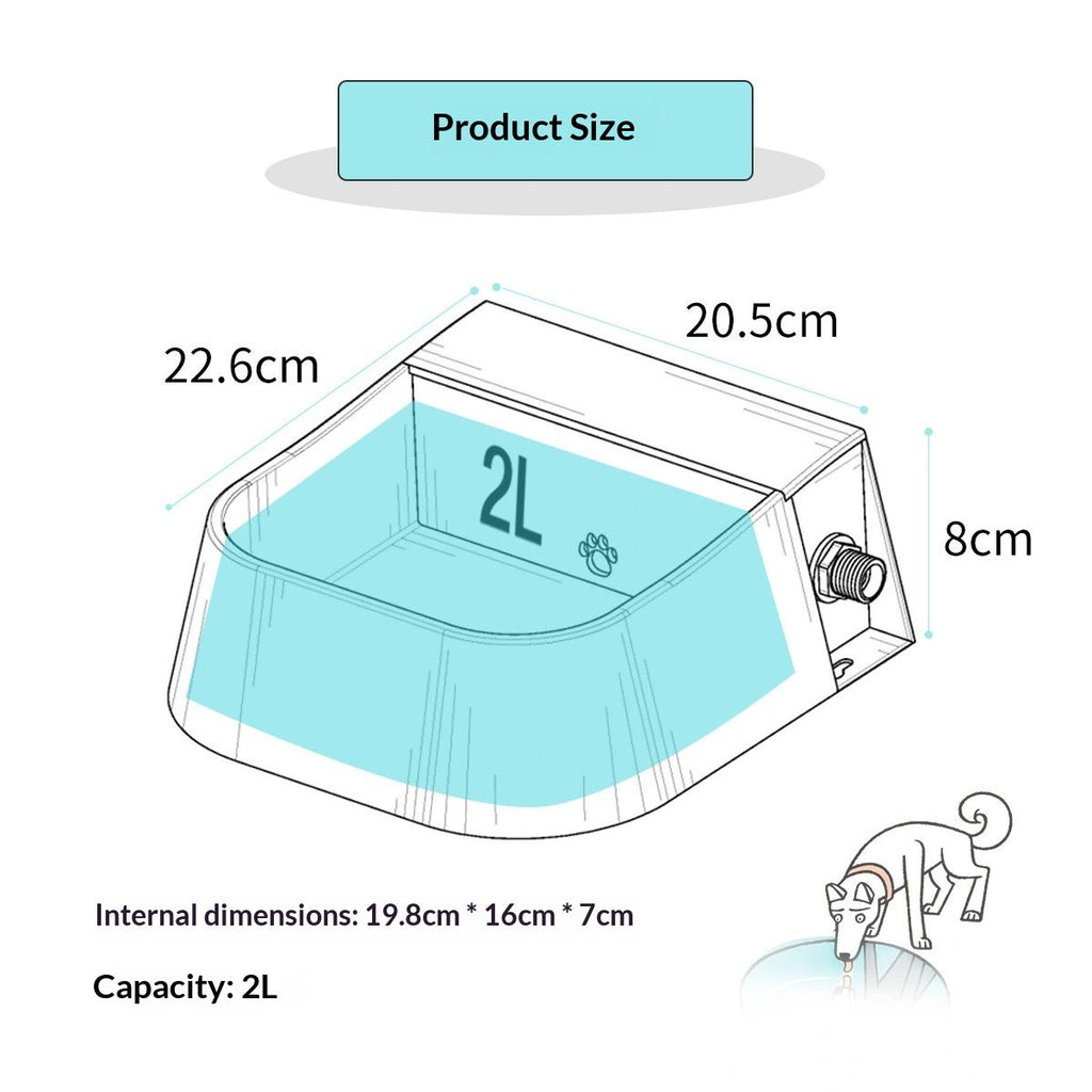 Automatic Water Dispenser for Dogs with Heater, Outdoor and Indoor, 2L Heated Water Bowl, Heated Watering Trough for Cats Chickens Rabbits Birds Bath Auto-Fill
