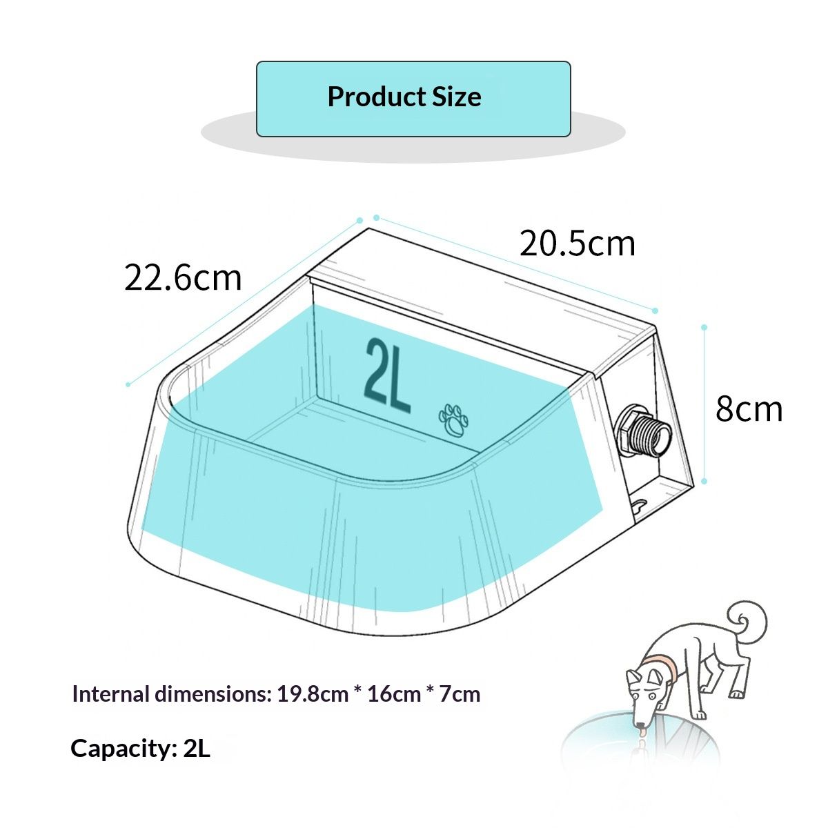 Automatic Water Dispenser for Dogs with Heater, Outdoor and Indoor, 2L Heated Water Bowl, Heated Watering Trough for Cats Chickens Rabbits Birds Bath Auto-Fill