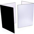 (2 Pcs) Light Reflector 3 in 1 Photography Reflector Cardboard, A4 (12x8 Inch) Size Folding Light Diffuser Board for Still Life, Product and Food Photo Shooting - Black, Silver and White, 2 Pack