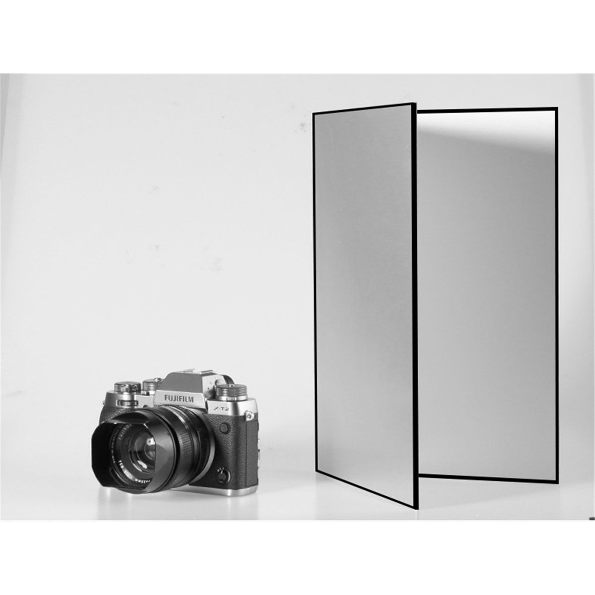 (2 Pcs) Light Reflector 3 in 1 Photography Reflector Cardboard, A4 (12x8 Inch) Size Folding Light Diffuser Board for Still Life, Product and Food Photo Shooting - Black, Silver and White, 2 Pack