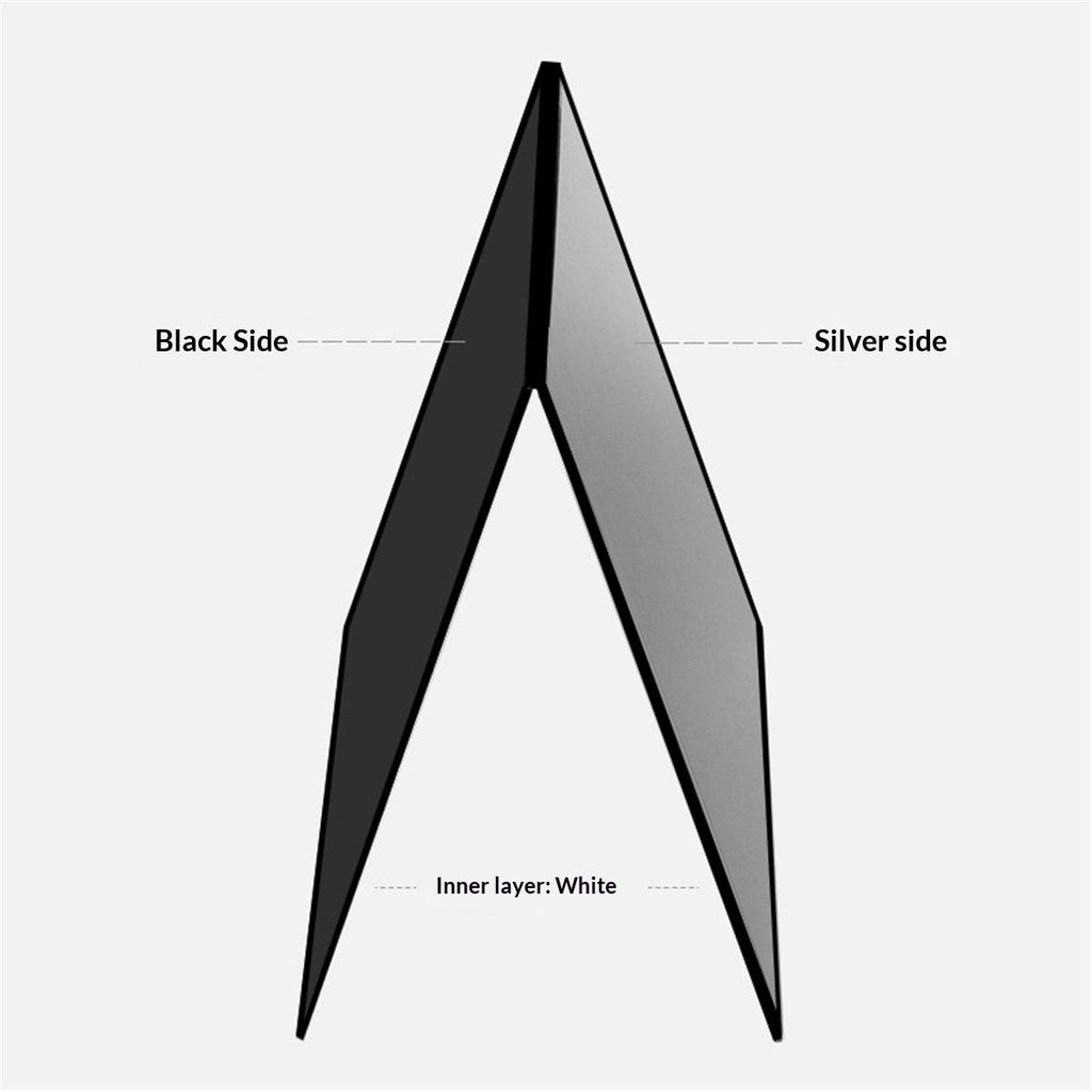 (2 Pcs) Light Reflector 3 in 1 Photography Reflector Cardboard, A4 (12x8 Inch) Size Folding Light Diffuser Board for Still Life, Product and Food Photo Shooting - Black, Silver and White, 2 Pack