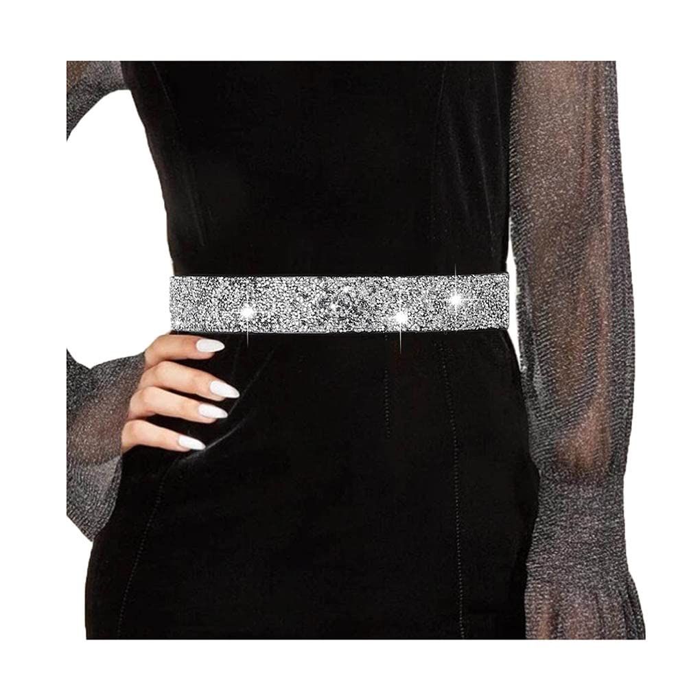 Rhinestone Waistband Elastic Belt Crystal Wedding Sashes Belts Bling Wide Waist Belt Elegant Dress Belts