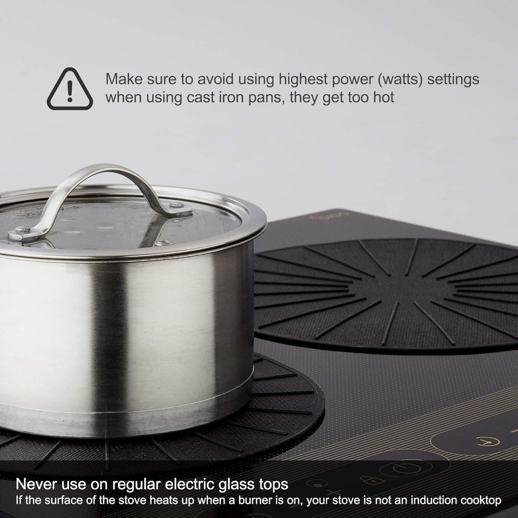 Induction Cooktop Protector - Induction Cooktop Silicone Stove Top Mat - Anti-Slip Mats to Keep Pots Stable and Protect Surfaces from Scratches (Large - 11 Inches)