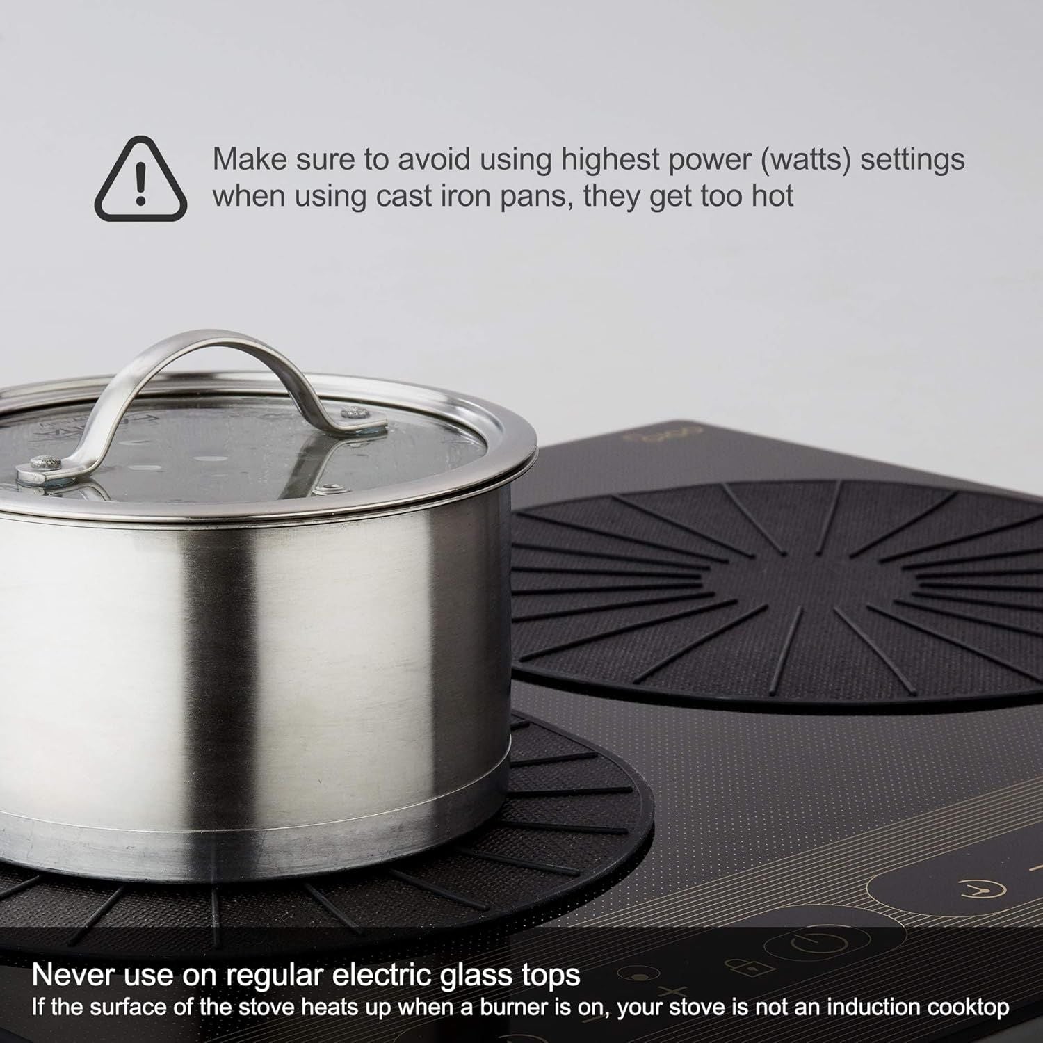 Induction Cooktop Protector - Induction Cooktop Silicone Stove Top Mat - Anti-Slip Mats to Keep Pots Stable and Protect Surfaces from Scratches (Large - 11 Inches)