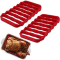 Good Silicone Roasting Racks, 2-Pack,Red, Silicone Roasting Racks Non Stick Easy-Clean Cooling Rack