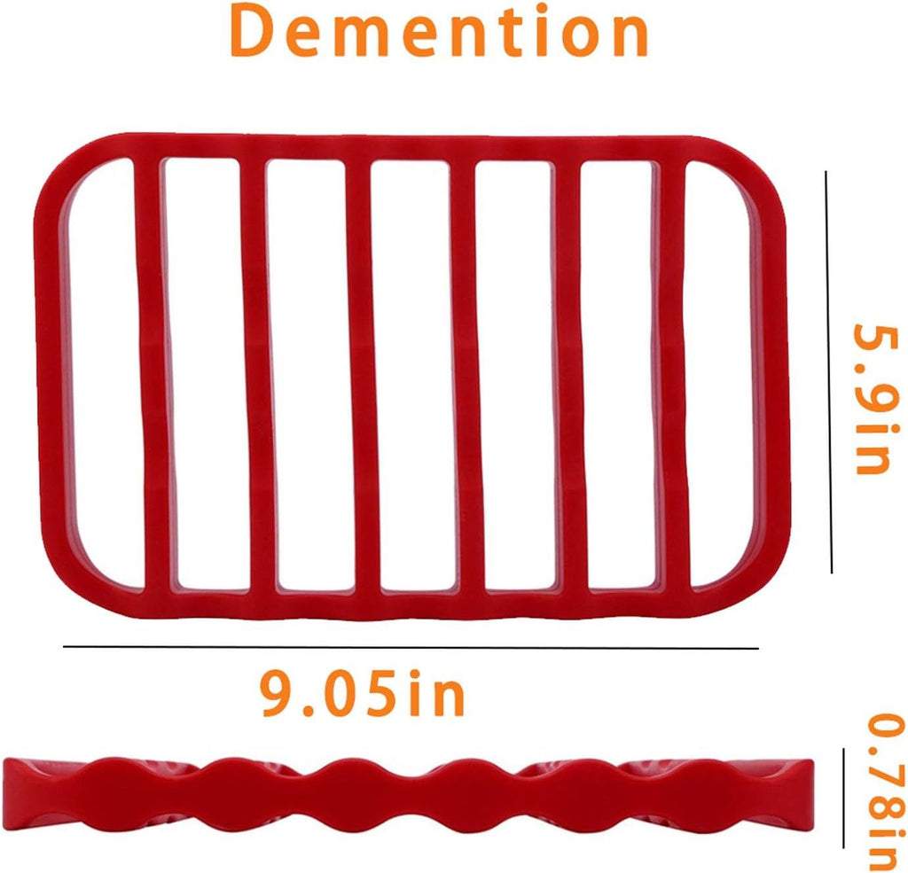 Good Silicone Roasting Racks, 2-Pack,Red, Silicone Roasting Racks Non Stick Easy-Clean Cooling Rack