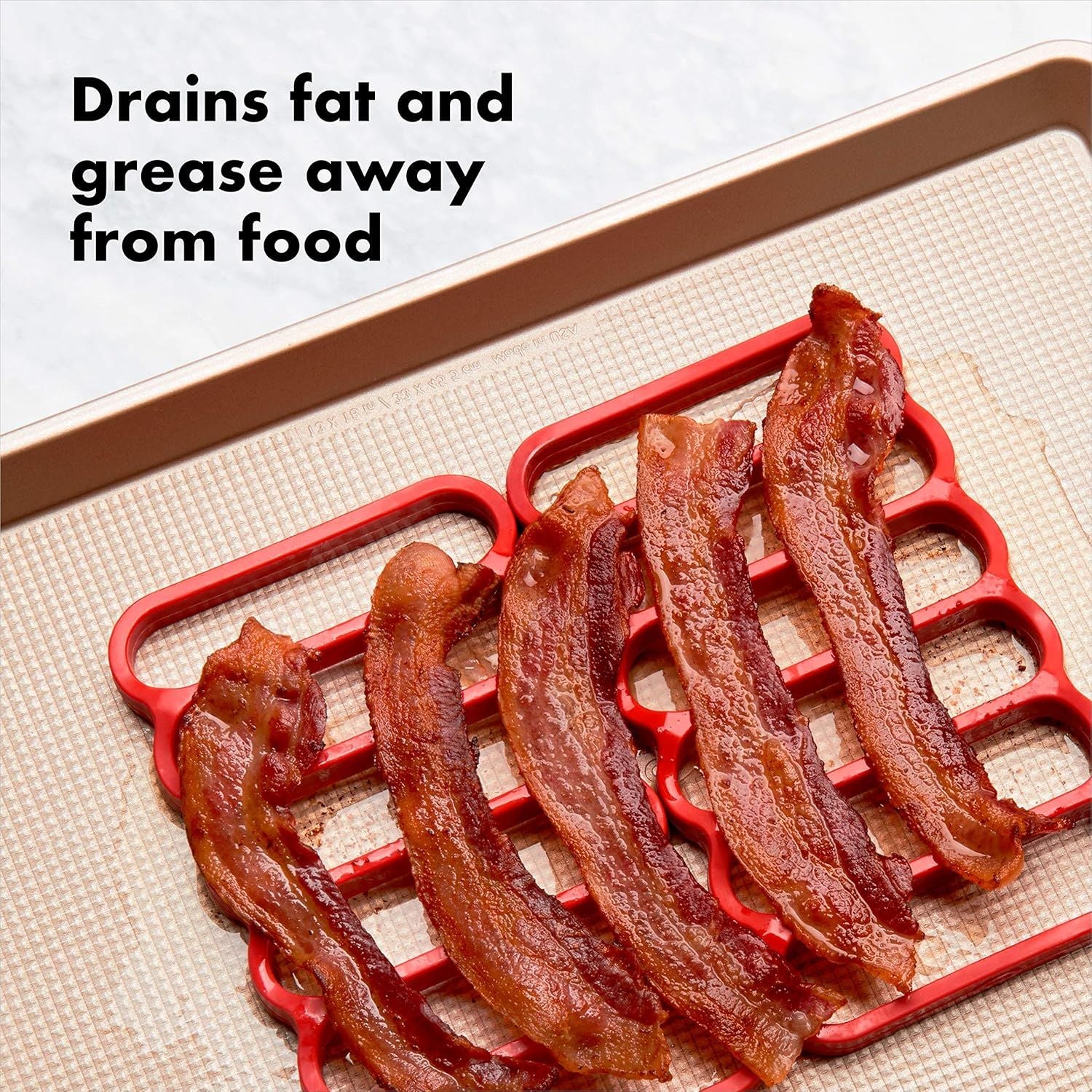 Good Silicone Roasting Racks, 2-Pack,Red, Silicone Roasting Racks Non Stick Easy-Clean Cooling Rack