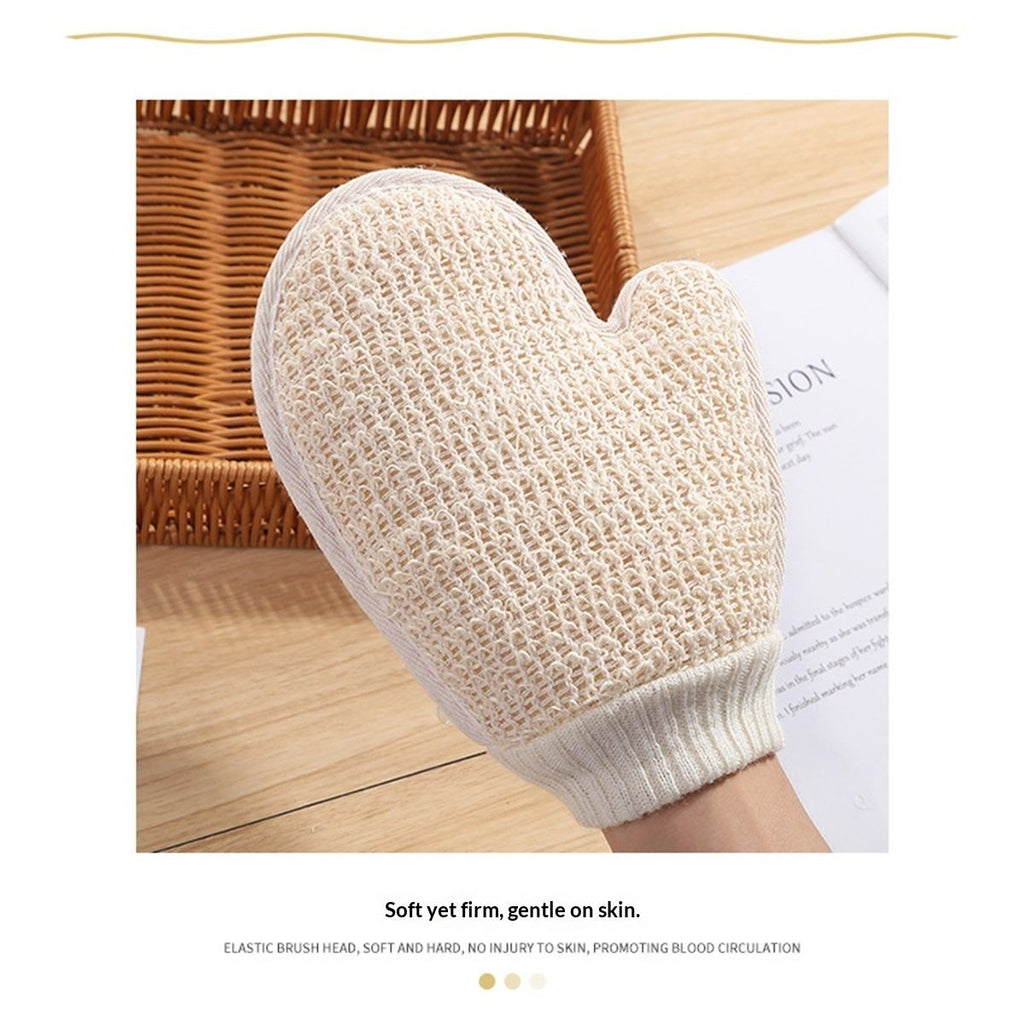 Exfoliating Bath Glove | 4 Glove | for Exfoliation & Strawberry Legs | Gently Removes Dead Skin Cells |  Ramie Fabric | Prevents Ingrown Hair & Body Acne| for Sensitive Skin