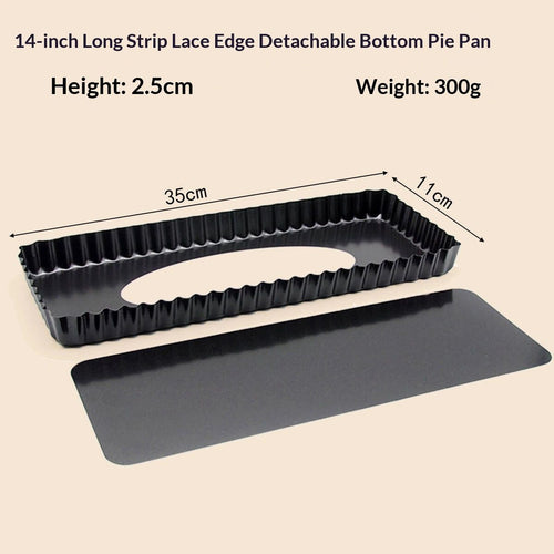 2pcs Extra Long Non-Stick Tart and Quiche Pan, the Fluted Edges on Your Tarts and Quiches will Add a Touch of Flair, 14 x 4.3-Inch