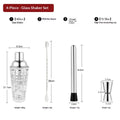 Cocktail Shaker Set, 14 oz Glass Mixing Cup with Measurements, Stainless Steel Martini Mixer, Muddler, Jigger, Spoon, 4 Piece Bar Tool Kit