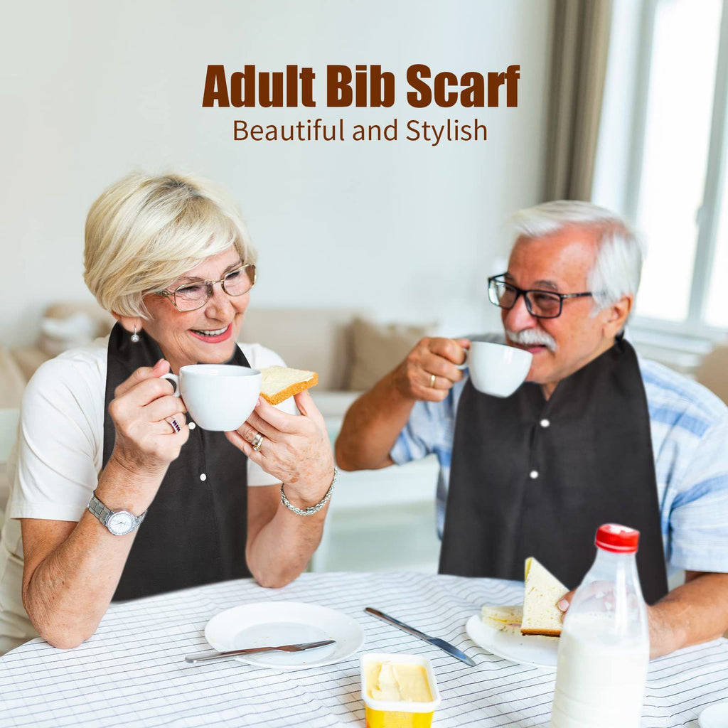 3pcs Adult Bib Scarf Washable and Reusable Dining Clothing Protector Adult Bib for Elderly Senior Citizens Men Women Eating