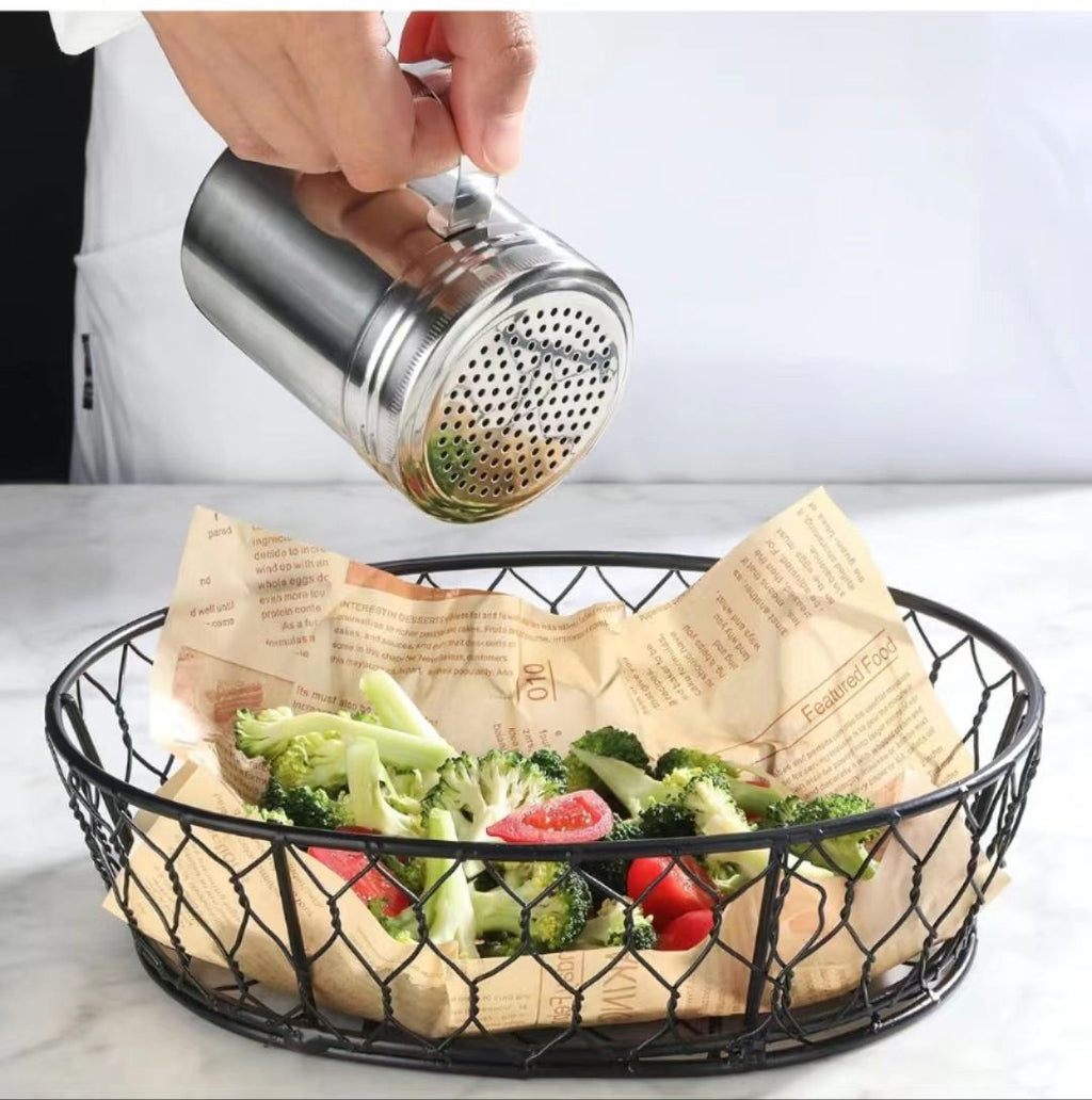 Stainless Steel Dredge Shaker Ideal For Salt, Spice, Sugar, Flour (4, 10 oz) Seasonings Spice Shakers With Holes
