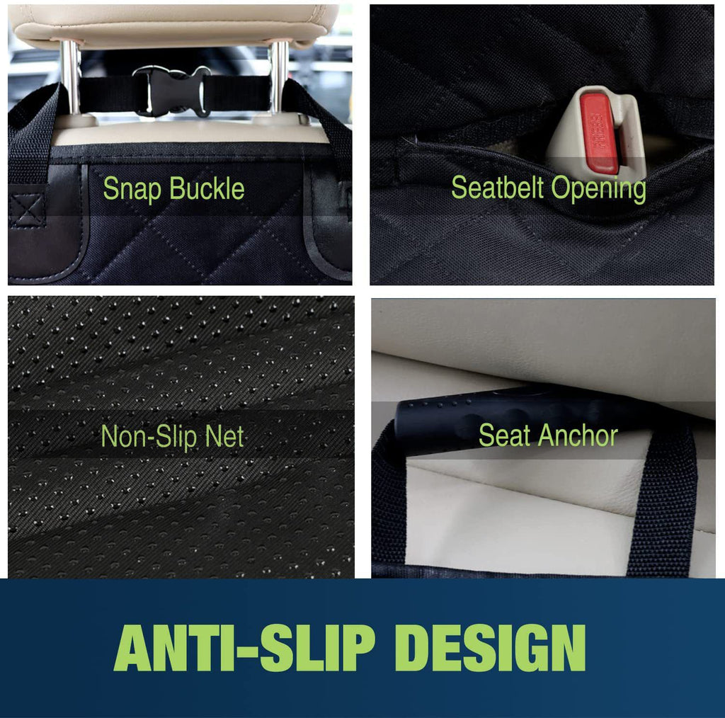 Active Pets Black Car Rear Seat Cover for Dogs, Durable Waterproof & Scratch Resistant Vehicle Backseat Protector, Nonslip Dog Accessory & Pet Protection for Back Seats, Machine Washable