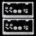 Bling License Plate Frame for Women, 4Pack Rhinestone Handcrafted Crystal Premium Stainless Steel, Stainless Steel Car Accessories with Diamond Sparkle Glitter Caps (White+black)