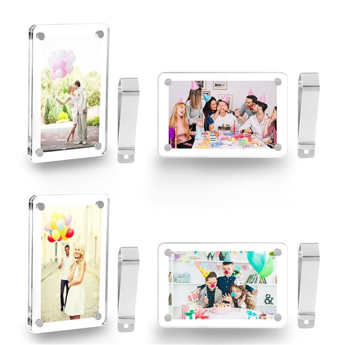 8Pcs Car Picture Holder, Magnetic Acrylic Visor Photo Clip & Photo Frame for car - Romantic Valentine's Day Gifts for Him Her, Boyfriend, Girlfriend, Personalized Car Decor Accessories