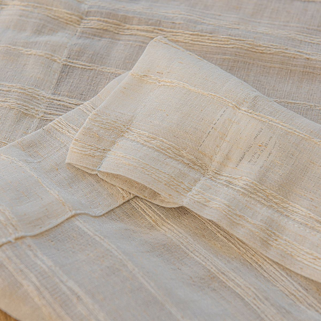 Deeprove Boho Textured Valance Tier, Neutral Bohemian Farmhouse Chic Kitchen Closet Textured Burlap with Tassels, Window Treatment Small Linen Stripe Curtain Wall Decor, 1 Panel 57" W x 24" L