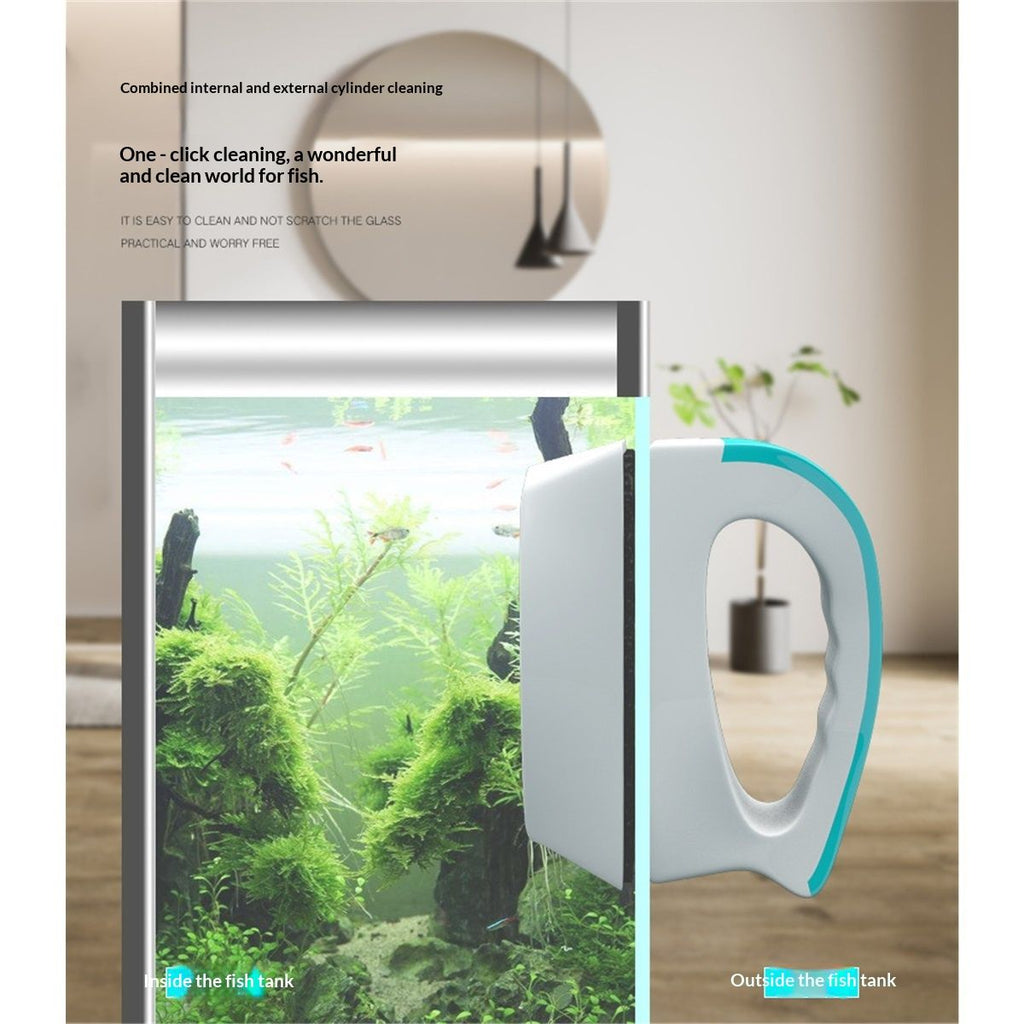 Magnetic Scrubber for Aquarium Fish Tank, Scratch-Free Glass Scraper, Keep Hands Dry, Non-Slip, Self-Floating Strong Cleaning Magnet, Aquarium Cleaner