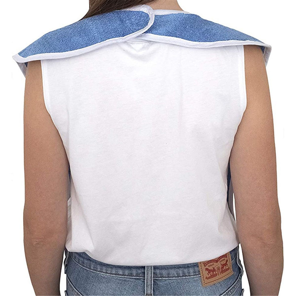 2pcs Adult Bibs - Waterproof Apron Set for Men, Women for Eating with Adjustable Strap - Washable Reusable Large Terry Cloth