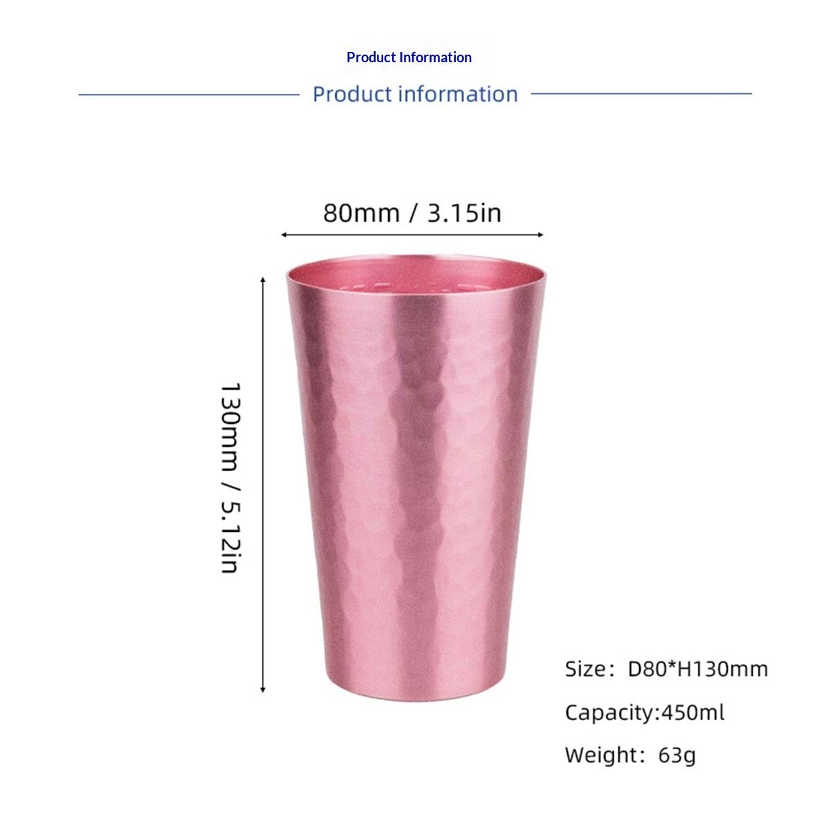 Colorful Aluminum Drinking Cups Set of 6, Colored Metal Tumblers, Shatter Resistant, Stackable, 6 Metallic Colors- 15.8 Ounces/450ml