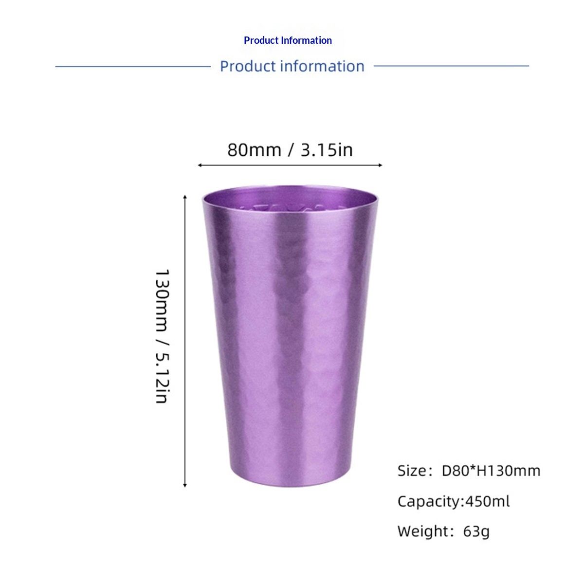 Colorful Aluminum Drinking Cups Set of 6, Colored Metal Tumblers, Shatter Resistant, Stackable, 6 Metallic Colors- 15.8 Ounces/450ml