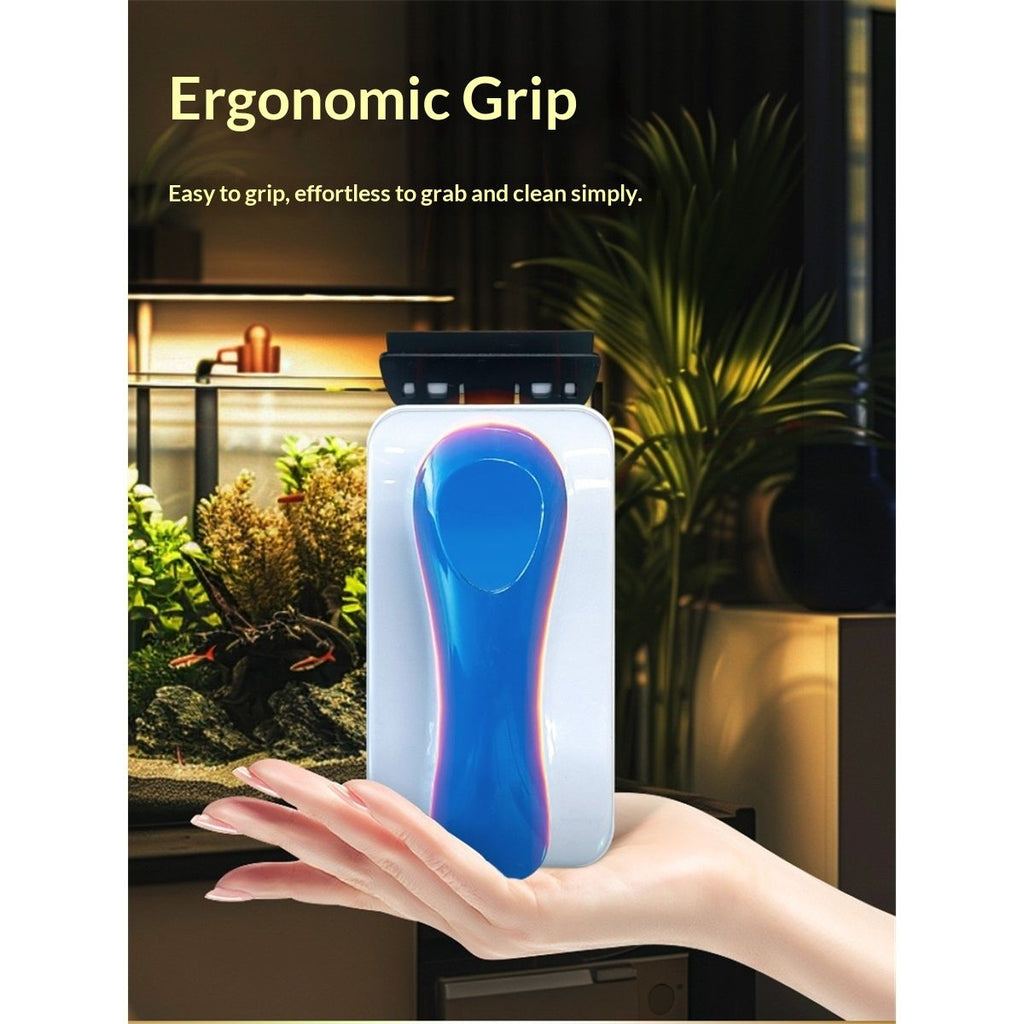 Aquarium Magnetic Glass Cleaner, Fish Tank Algae Scraper Brush Cleaning Tool Thickness Glass, Floating Scrubber Brush Cleaner for Acrylic,  Large