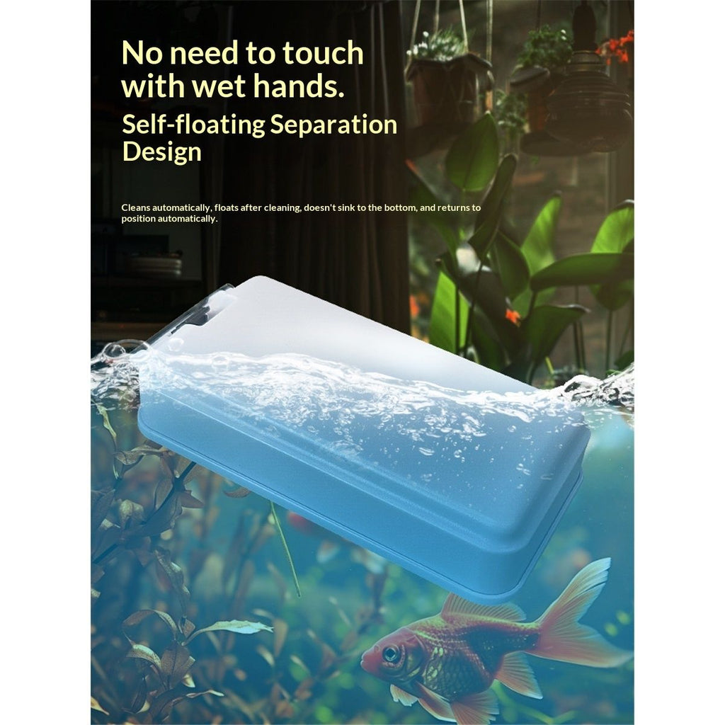 Aquarium Magnetic Glass Cleaner, Fish Tank Algae Scraper Brush Cleaning Tool Thickness Glass, Floating Scrubber Brush Cleaner for Acrylic,  Large