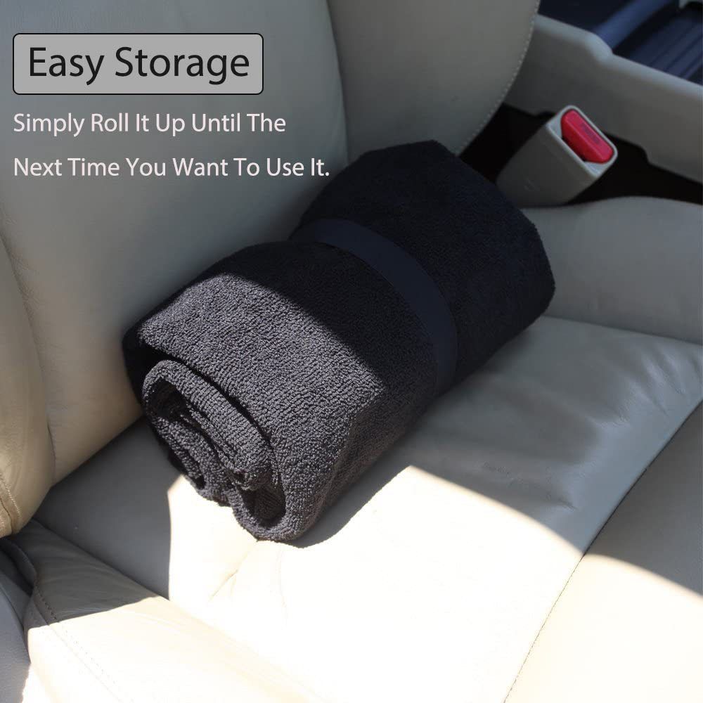 Waterproof Seat Cover Towel, Premium Sweat Carseat Protector, Perfect for Universal Anti-Slip Car Truck SUV Seat, Great for Surfing Yoga Gym Workout, Black