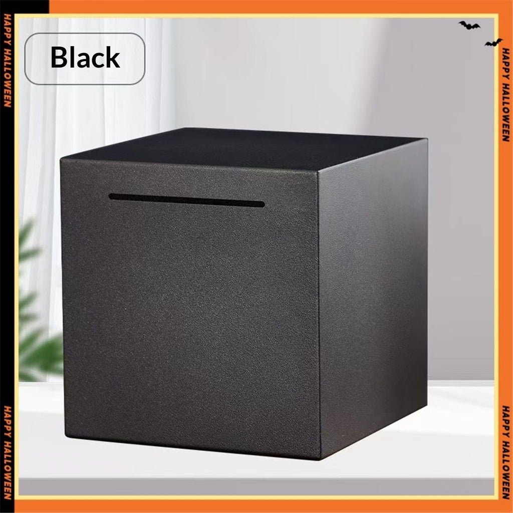 Bank for Adults, Stainless Steel Password Reusable Safe Bank, Metal Money Saving Box with Combination Lock for Cash Saving (Black, 5.9 inch)