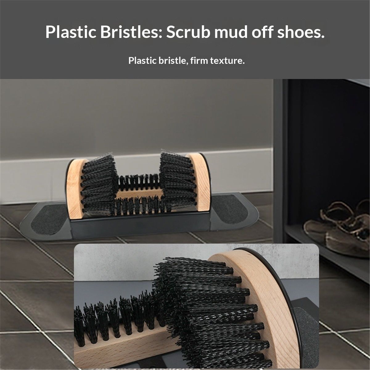 Jobsite Boot Scrubber - Outdoor Shoe Scraper Cleaner Brush - Extra Wide Boot and Shoe Brush Cleaner Scraper for Outdoor Mud with Folding Sides by Trademark Innovations