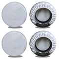 Tire Covers 4 Pack, Travel Trailer Camper Truck SUV Motorhome Waterproof Wheel Cover, Sun Rain Snow Protector, Fit 24-26 Inch Tire Diameter/Silver