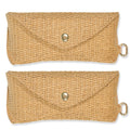 2pcs Sunglasses Case Hard Shell Glasses Eyeglass Travel Pouch Women Men Eyewear Organizer Holder with Clip（apricot）